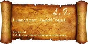 Lumnitzer Immánuel névjegykártya